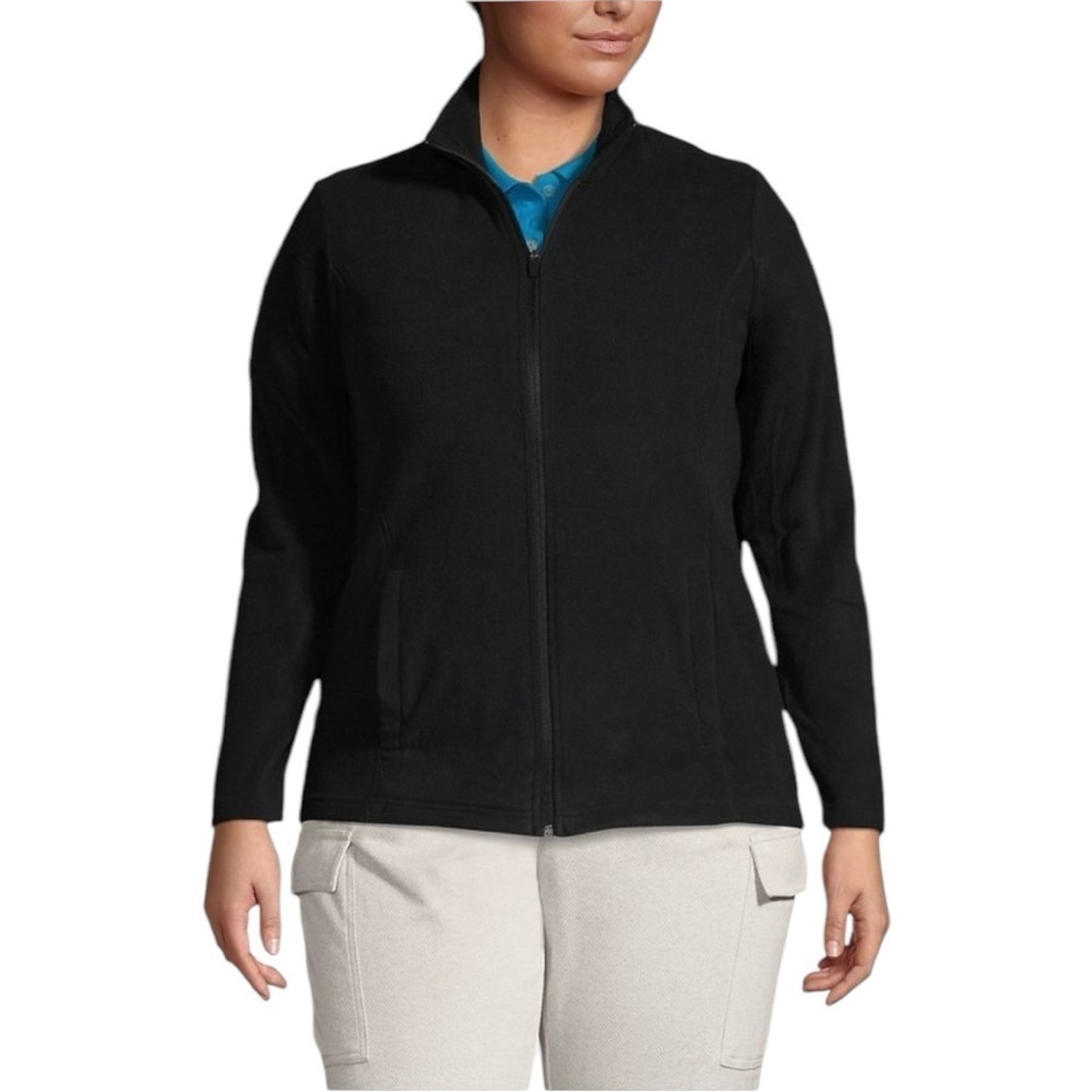 Lands End Thermacheck 100 Custom Embroidered Black Fleece Jacket - Size 4X